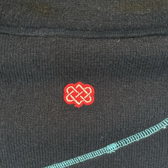 Sherpa Navy Wool Blend Jacket Womens XS winter zip up embroidered activewear - Picture 8 of 13